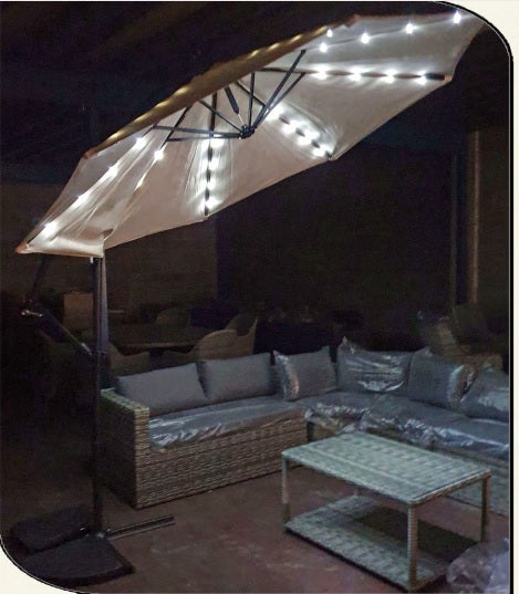 Cantilever Parasol With LED Lights