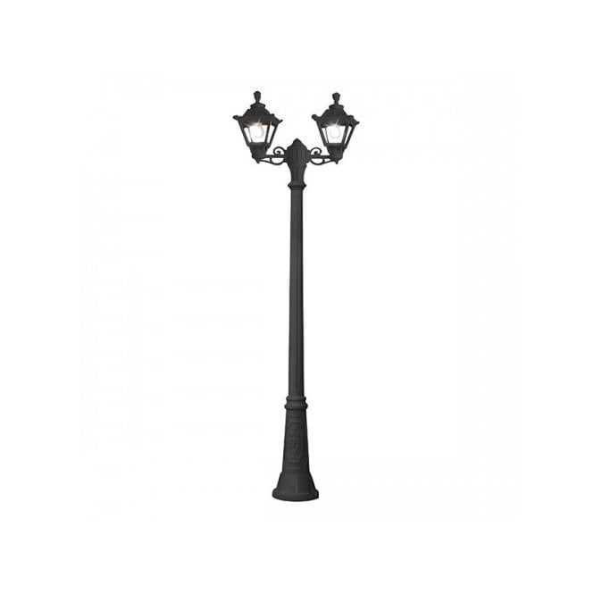 Fumagalli Ricu Bisso Golia Lamp Post Garden Light With 2 Lanterns Black