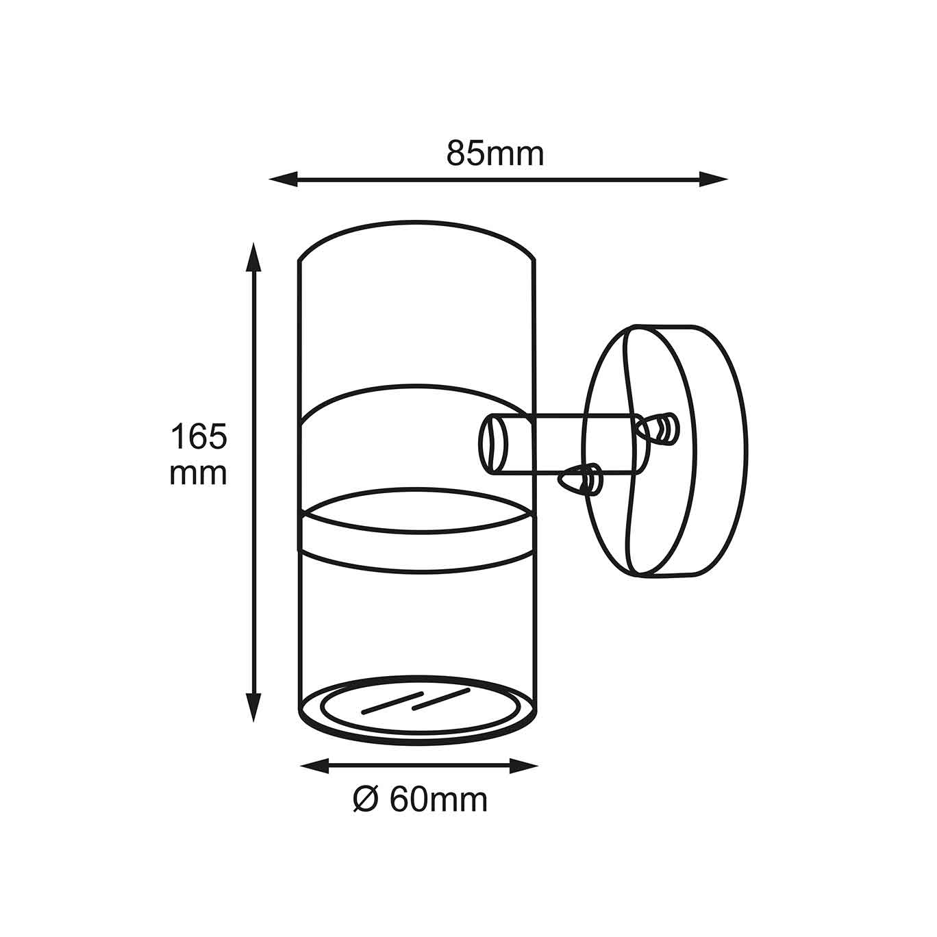 GU10 Black Up/Down Wall Light, IP44