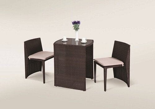 2 Seater Bistro "Mini Cube" Dining Set - Rattan Garden Furniture