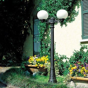 Fumagalli Gigi Bisso Globe 250 Double Lamp Post Opal bulbs